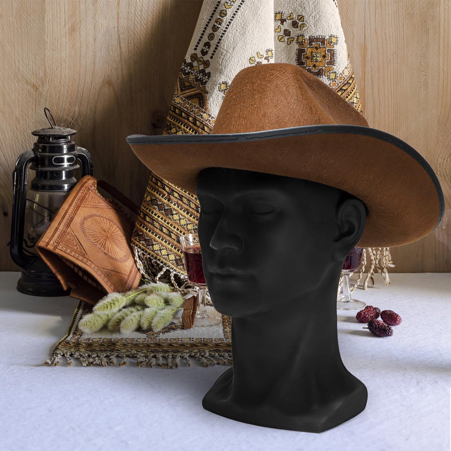 ZOOFOX Male Mannequin Head for Hats, PVC Manikin Head with Mount Hole, Professional Display Styling Head for Wigs, Hats, Scarfs, Headphone, Sunglasses, Headdress