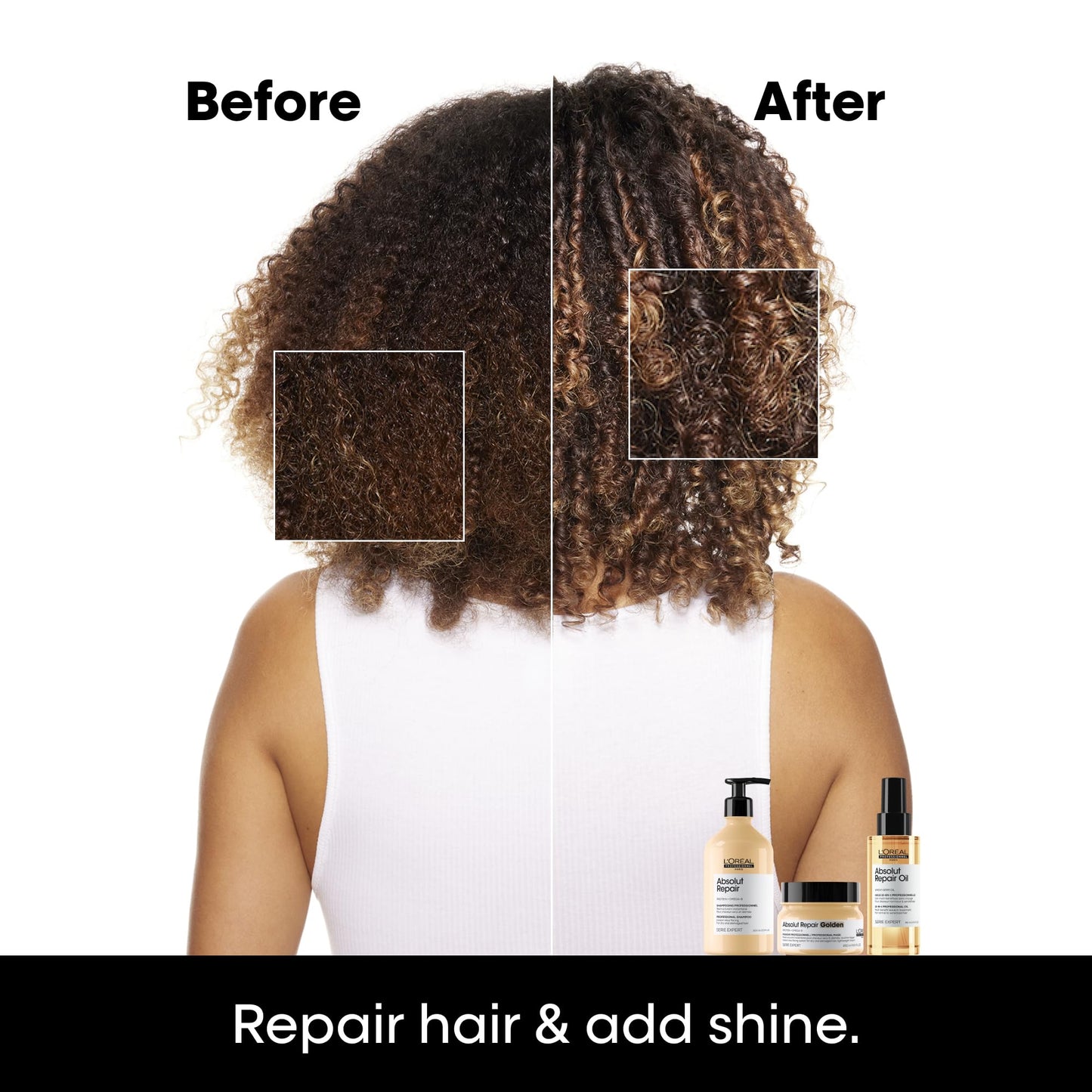 L'Oréal Professionnel Paris Absolut Repair Oil & Golden Mask Set - Protein Treatment For Dry & Damaged Hair, Repairs Damage & Provides Shine