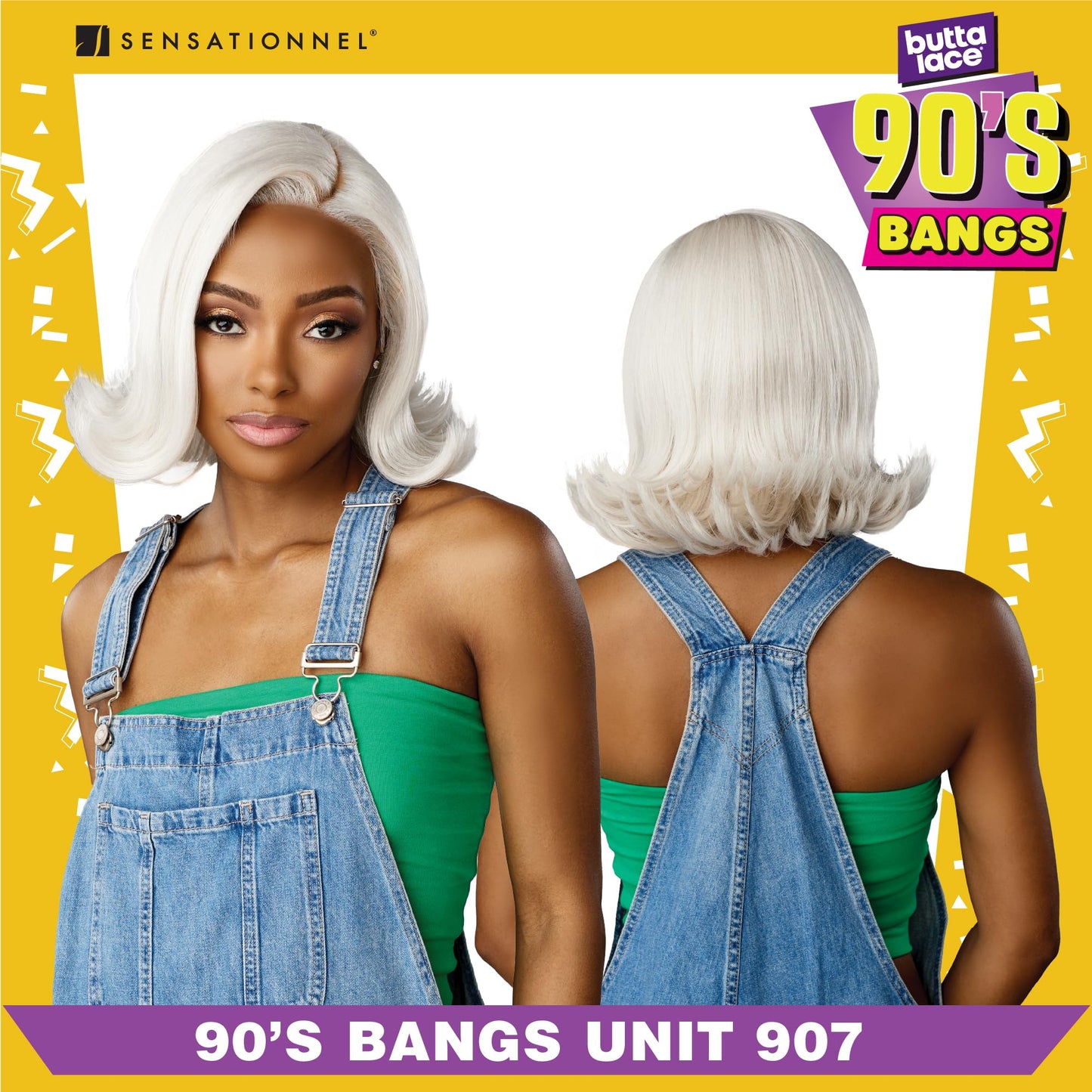 Sensationnel Butta Lace 90s Bangs Wig-Unit 907, 1 JETBLACK