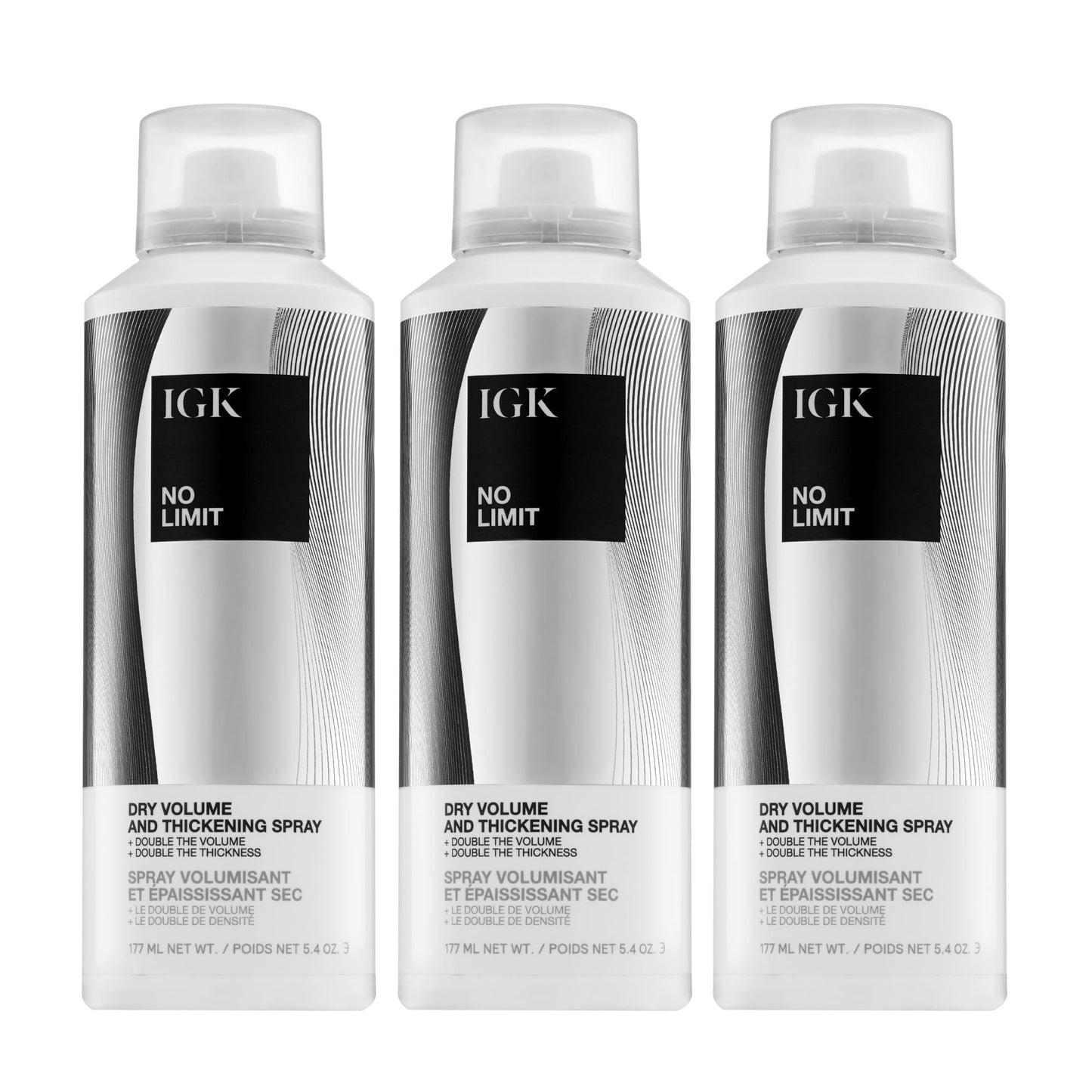 IGK No Limit Volumizing Spray 3-Pack – Root Lift & Full-Body Hair Spray for Long-Lasting Volume