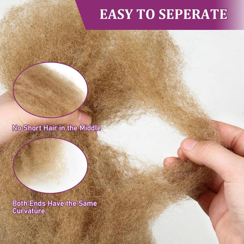Sangtok Afro Kinky-Curly Human Hair Bulk for Twists, 18 Inch 50g Bulk Hair for Dreadlock Extensions Repair Locs Braiding, 100% 4C Human Bundles Hair(Black)