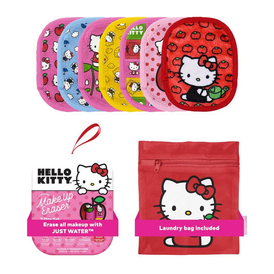 The Original MakeUp Eraser 7-Day Set, Erase All Makeup with Just Water, Including Waterproof Mascara, Eyeliner, Foundation, Lipstick, Sunscreen, and More! (Hello Kitty Classic), 7ct.
