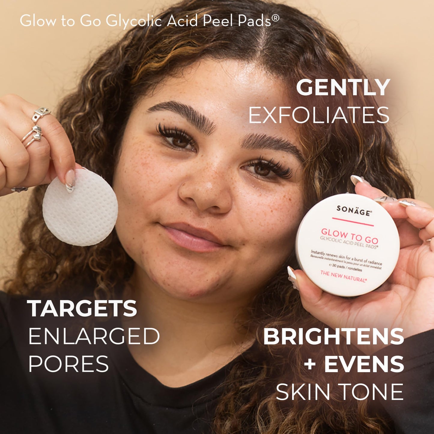 Sonage Glow To Go Glycolic Acid Peel Pads For Face & Body, Professional Strength Exfoliation and Resurfacing AHA Pads That Helps Even Skin Tone, Pore Size, Brighten & Smooths Complexion