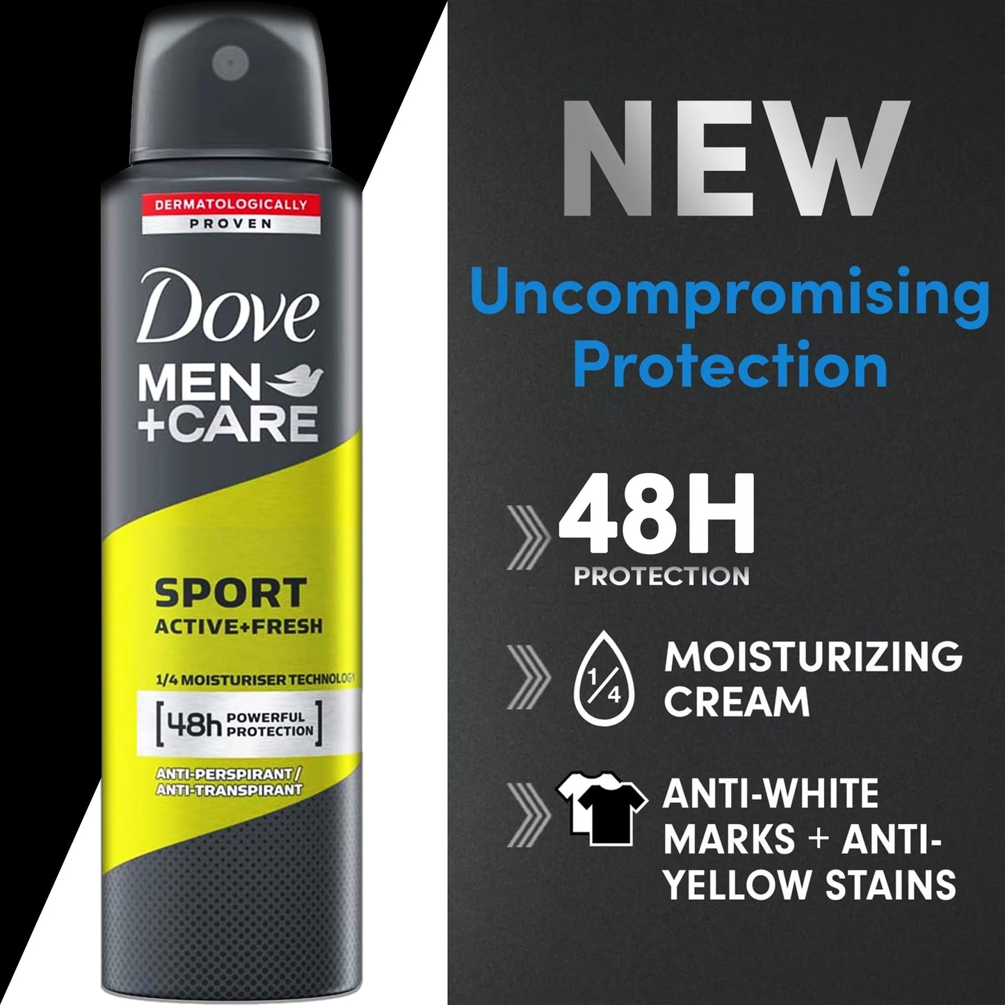 Dove Men+Care Sport Fresh Antiperspirant Deodorant for Men, 6 Pack, Long Lasting 48 Hour Odor Protection, 5 oz. Each