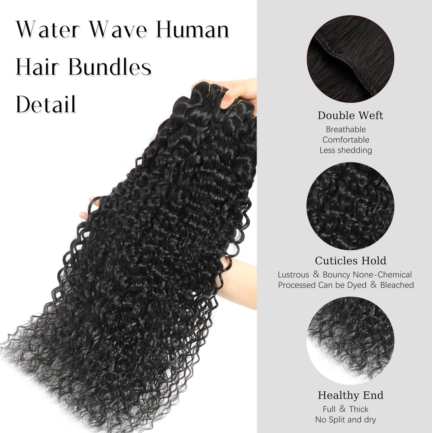 Water Wave Bundle Double Silky Soft Weft Curly Bundles Wet And Wavy Braidable Brazilian Hair For Women As Extensions 24 Inch