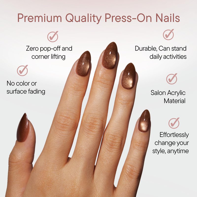 Celebritips Nail Art Press-Ons | Scarlett, Extra Short Oval Nails, Reusable | 16 sizes - 32 Nails Kit with Super-hold Nail Glue and Sticky Tabs