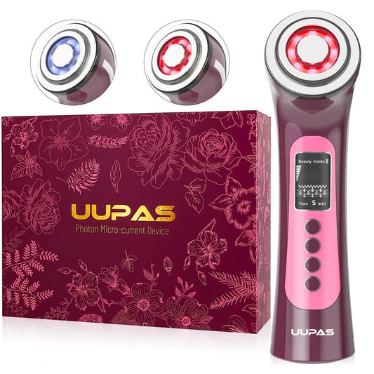 Smart Photon Micro-Current LED Light Therapy Wand - Red & Blue Facial Device for Anti-Aging & Skin Rejuvenation