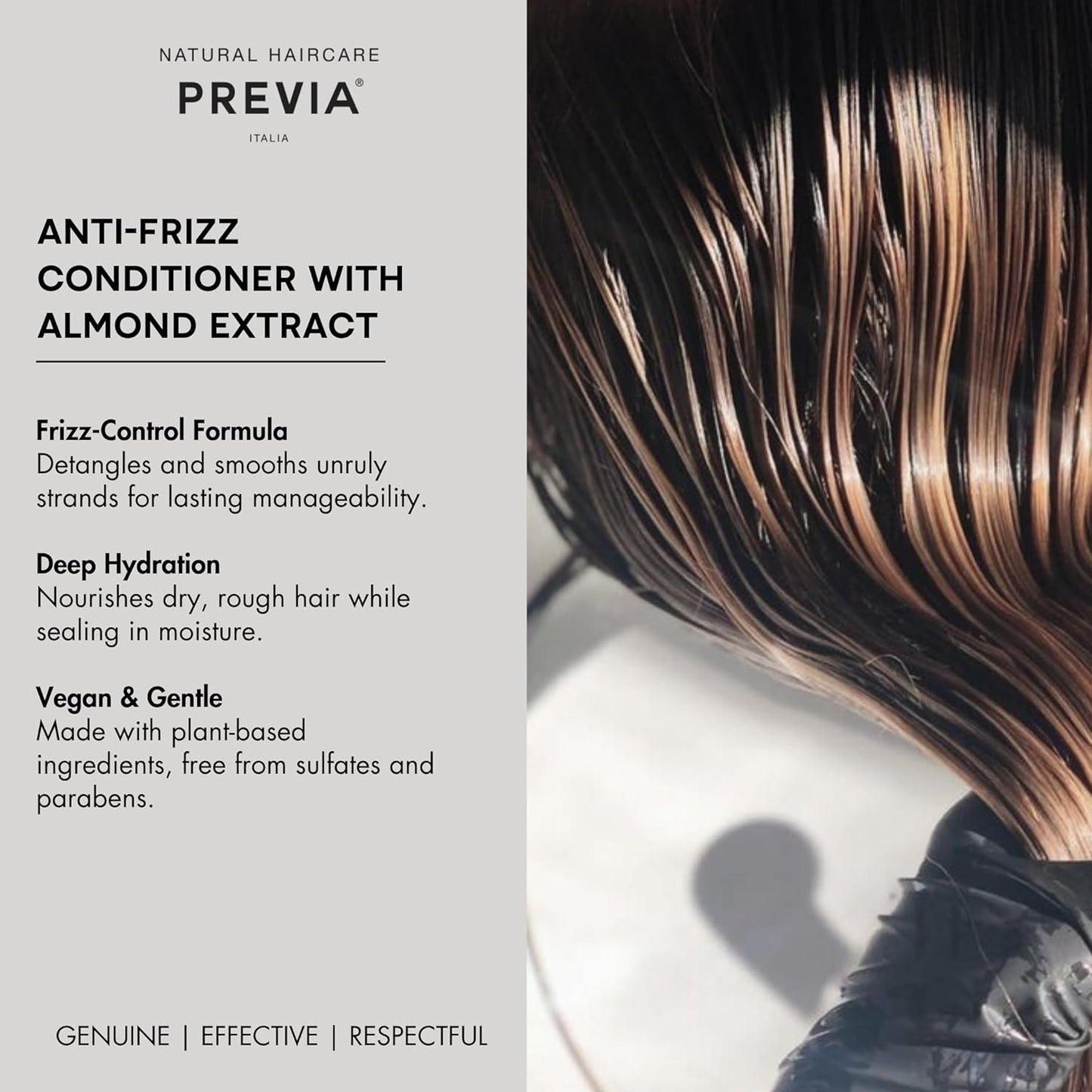 PREVIA Taming Conditioner - Deep Smoothing Hair Treatment for Dry Hair | Vegan, 250ml