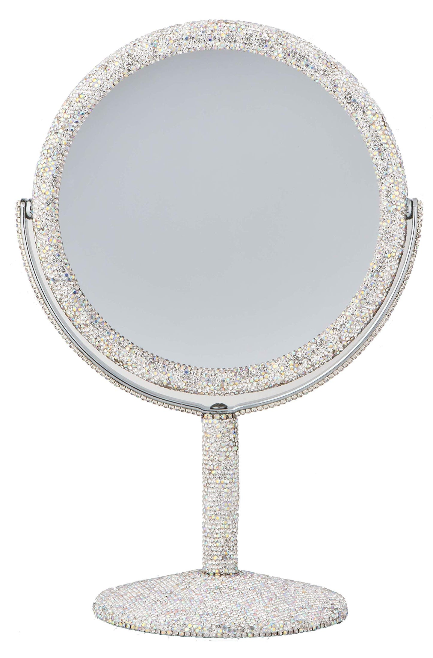 TISHAA Bling Vanity Mirror, Crystal Rhinestone Makeup Mirror, Double Sided with 2X Magnification