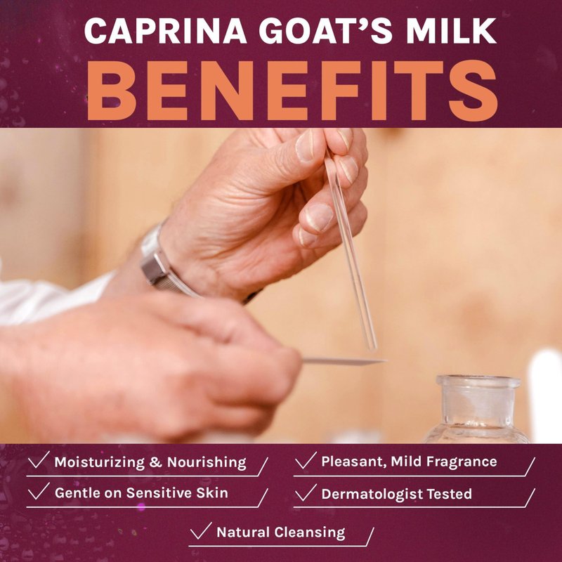 Goat Milk Bar Soap Fragrance Free 6-Pack, 3.2 oz each, sensitive skin cleanser, biodegradable formula, fresh goat milk daily bar, Caprina