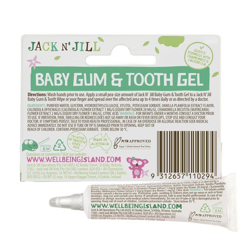 Jack N' Jill Baby Gum & Tooth Gel for Teething, Drug-Free with Naturally Derived Chamomile & Calendula, No Added Sugars, Suitable for 4 Months & Up - 0.5 oz (15g), 3 Pack
