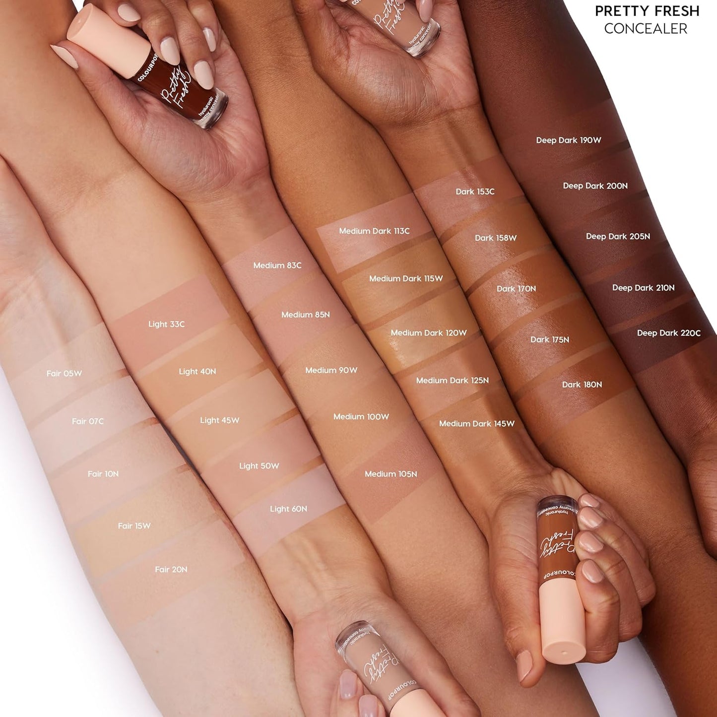 Pretty Fresh Creamy Concealer - Full Coverage Hydrating Concealer with Hyaluronic Acid & Coconut Water | Dark 170N (0.3 oz)