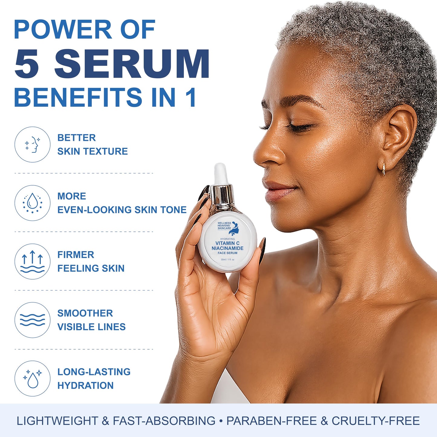 Anti-Aging Face Serum - Brightening Vitamin C Face Serum, Illuminating Formula for Improving Appearance of Dark Spots, Fine Lines & Wrinkles - Niacinamide Serum, Skin Care, All Skin Types 30 ml