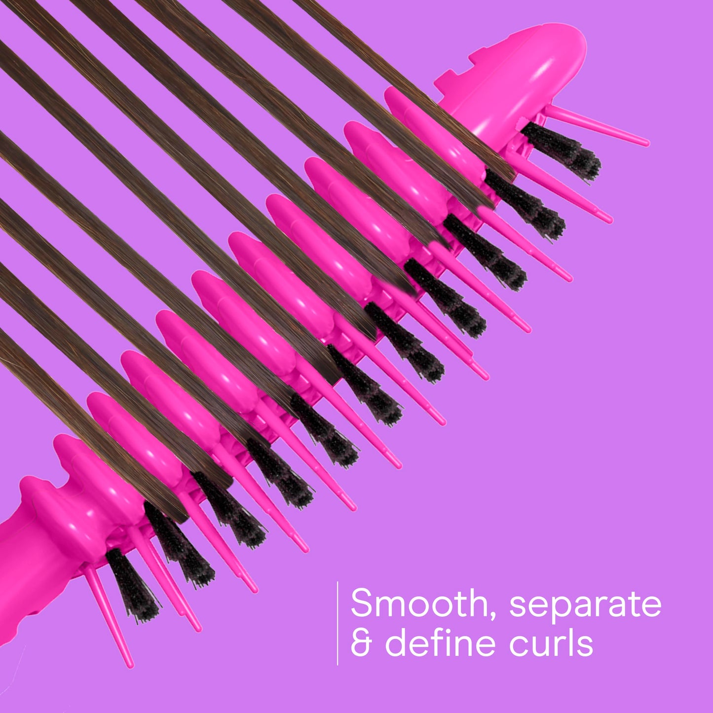 Conair Curl Define Pro Detangler Brush for Curly Hair, Dual-Vent Design with Continuous Grooves, Mixed Bristles for Frizz-Free Detangling, Smoothing, and Curl Definition