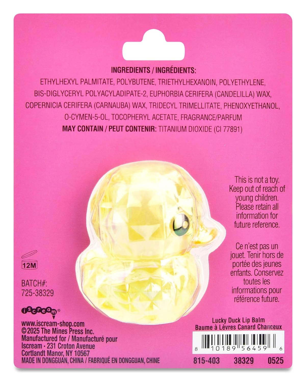 Lucky Duck Shaped Bubble Gum Scented Lip Balm | Moisturizing & Fun for Kids