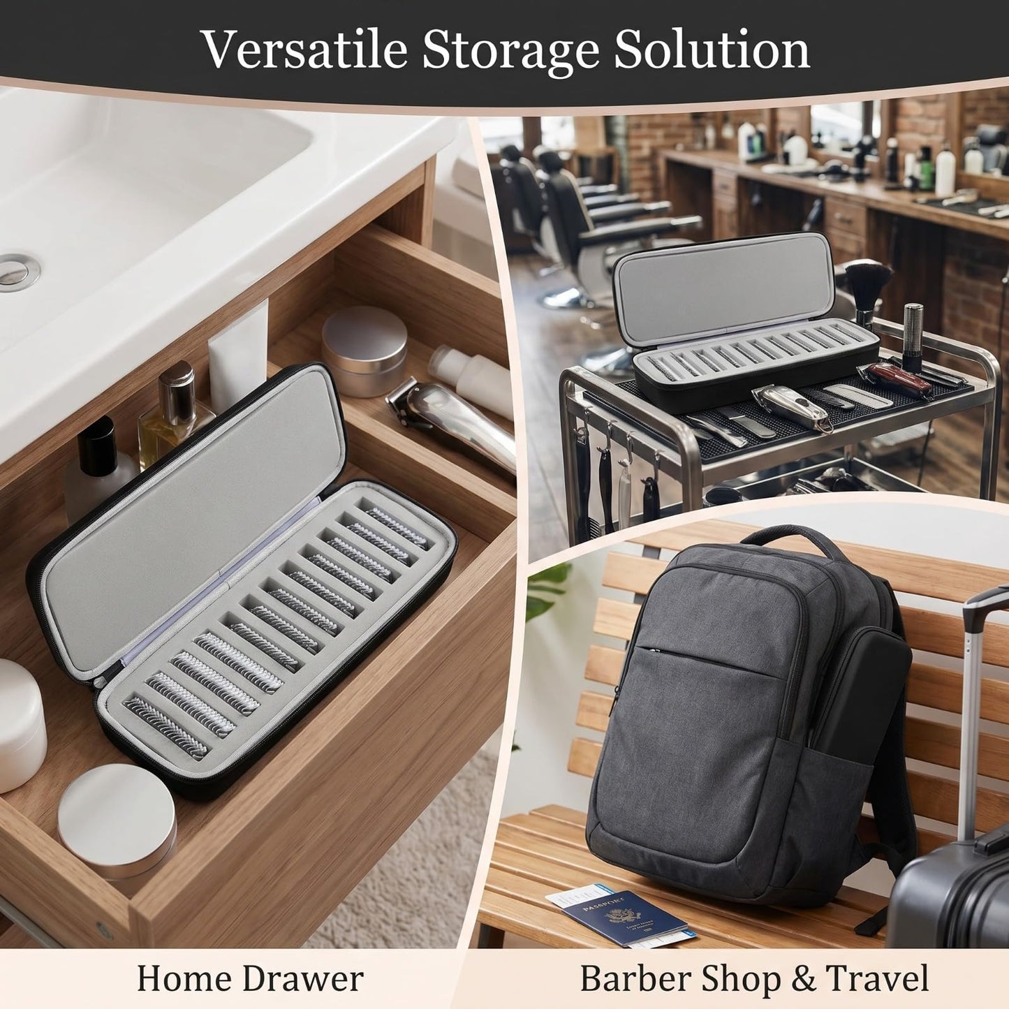 Comecase Clipper Blade Case Holder Organizer, Hard EVA Travel Carrying Storage for Wahl/for Andis/for Oster A5 Detachable Blades, Holds 12 Blades for Barbers and Pet Groomers (Box Only)
