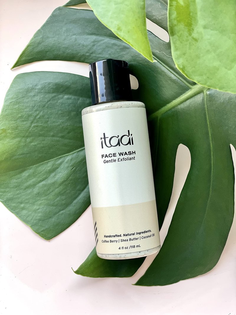 ITADI Organic Daily Gentle Face Exfoliator Wash | Coffee Berry Infused Face Scrub Exfoliator | Best for Women & Men | 4oz