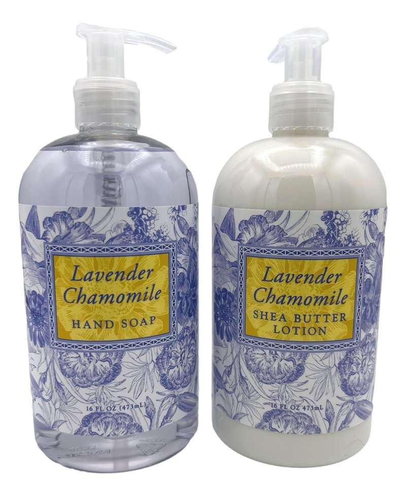 Lavender Chamomile Liquid Hand Soap & Lotion Set | Shea Butter Infused - 16 Ounce Bottles