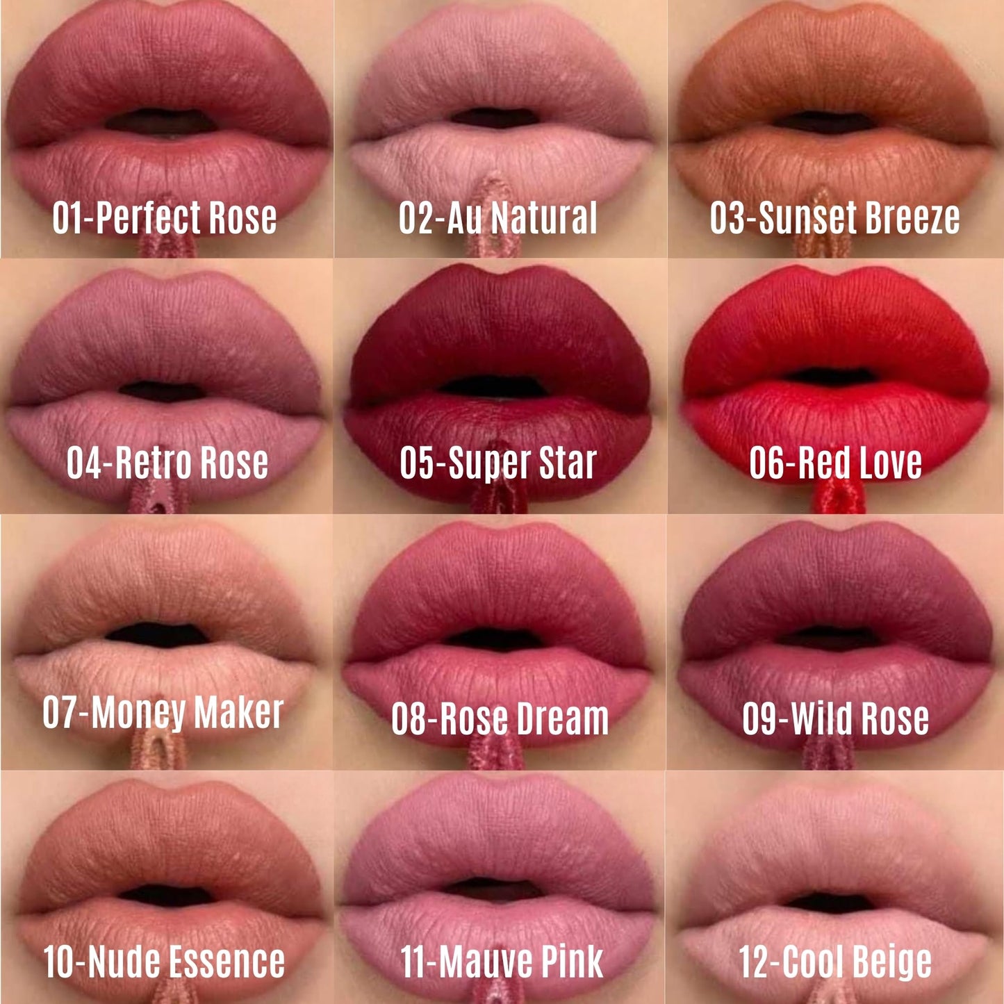 FARMASi Make Up Matte Liquid Lipstick, Long-Lasting and Ultra-comfortable, High-Impact, Lightweight, Organic, Pure Pigments (Super Star)