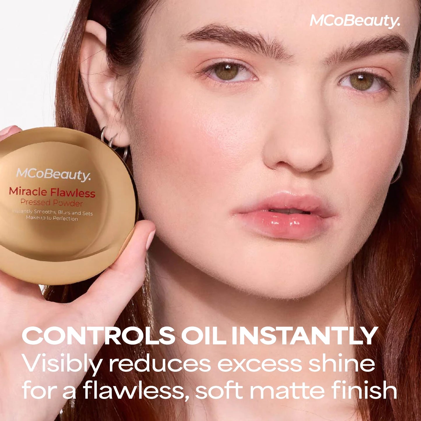 MCoBeauty Miracle Flawless Pressed Powder - 3 Medium Warm - Soft Focus Blurring, Finishing & Setting Powder - Face Makeup Compact with Rose Flower Extract Sweet Almond Oil - Vegan & Cruelty Free