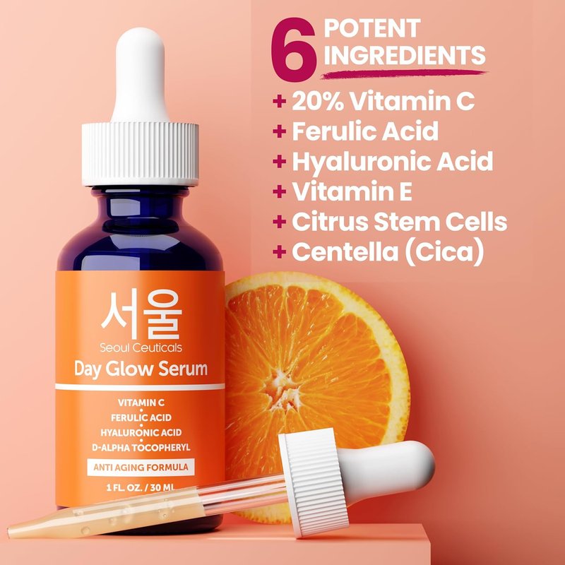 SeoulCeuticals 20% Vitamin C Hyaluronic Acid Serum - Potent Anti-Aging & Wrinkle Treatment | 1oz