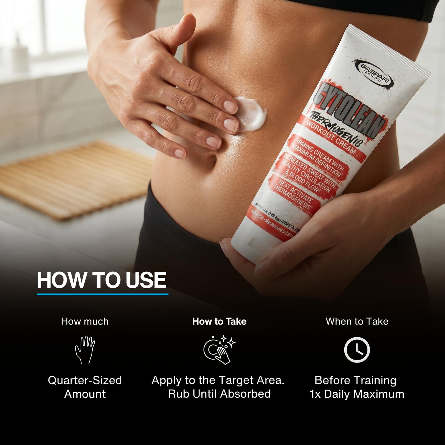 Gaspari Nutrition Cytolean Cream, Workout Cream, Firming Cream, Maximum Definition, Increased Circulation and Blood Flow, Heat Activated (7 Oz Cream)