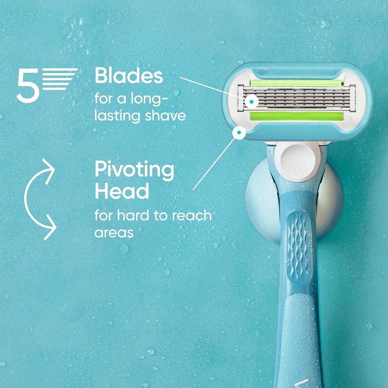 Gillette Venus Women's Razor Blade Refills - Extra Smooth 5-Bladed | 4 Count & Sensitive 2 Count