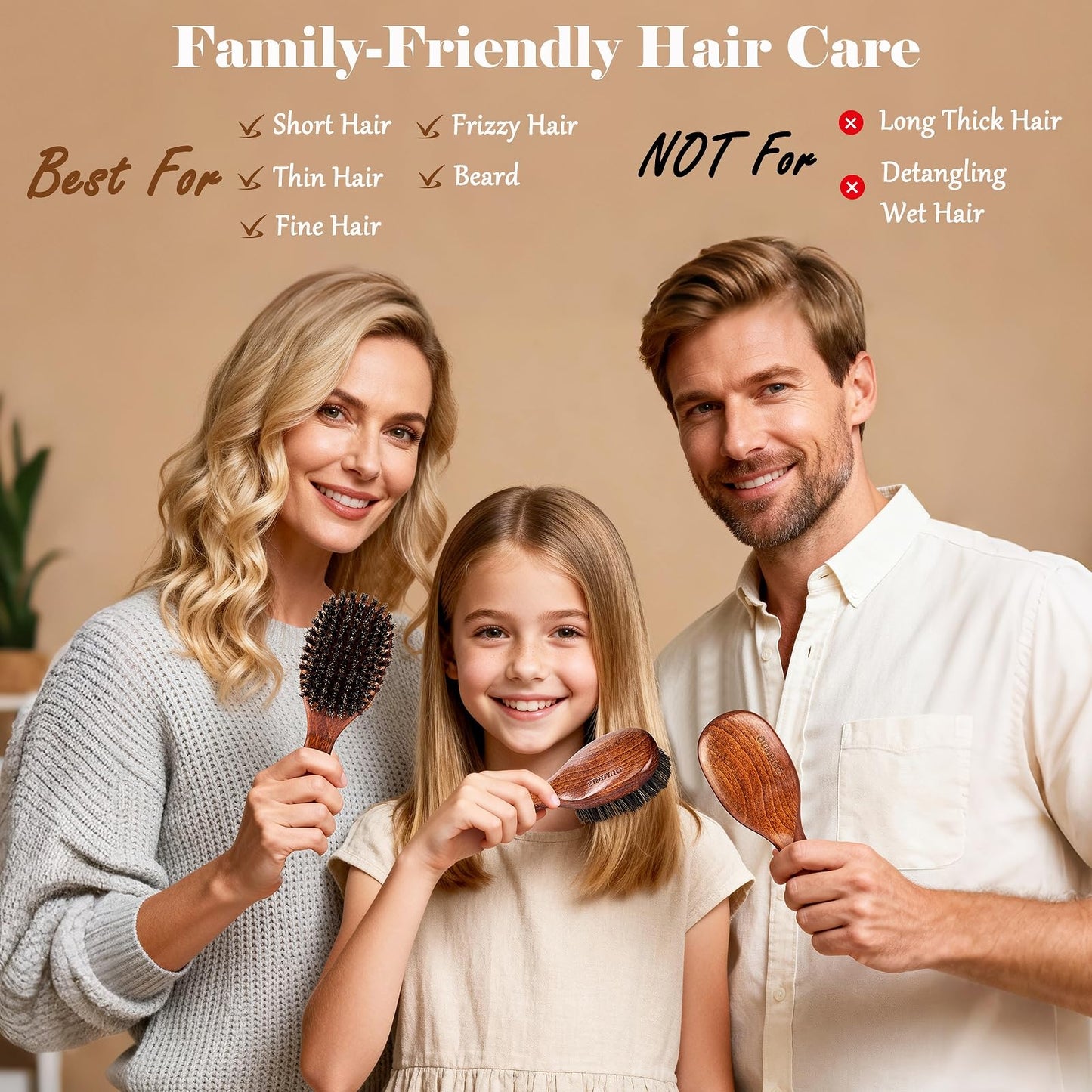 Small Boar Bristle Hair Brush Since 1965 British Craftsmanship, Handmade Natural Wooden Mini Hairbrush/Beard Brush, Pure Soft Bristles Gentle Detangling Women Men Kids Thin Fine Hair, Smooth & Shine