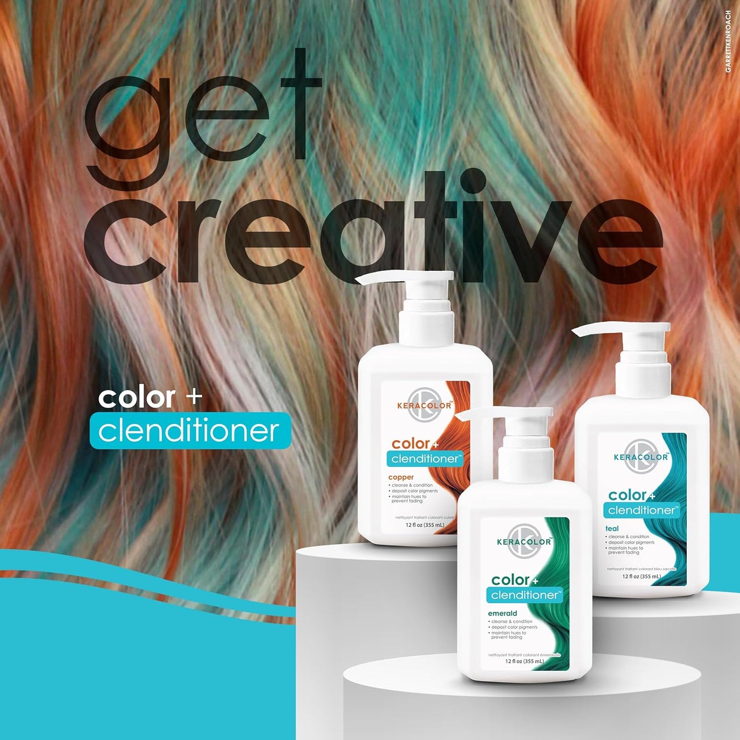 Keracolor Color + Clenditioner - 3-in-1 Color-Depositing Conditioner for Vibrant Hair | 12 Fl Oz, 23 Shades Available