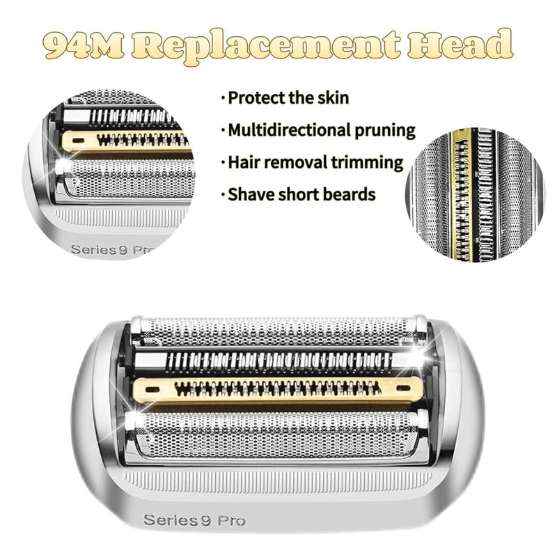Replacement Electric Shaver Blade for Braun Series 9 Pro | Compatible Series 9 Razors - Silver