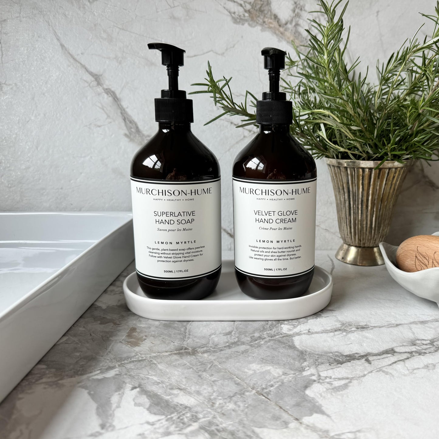 Murchison-Hume Lemon Myrtle Hand Soap | Superlative Plant-Based Formula with Elegant Refillable Pump Dispenser | Soft & Hydrated Hands | SLS-Free, Paraben-Free & Cruelty-Free | 16 fl oz