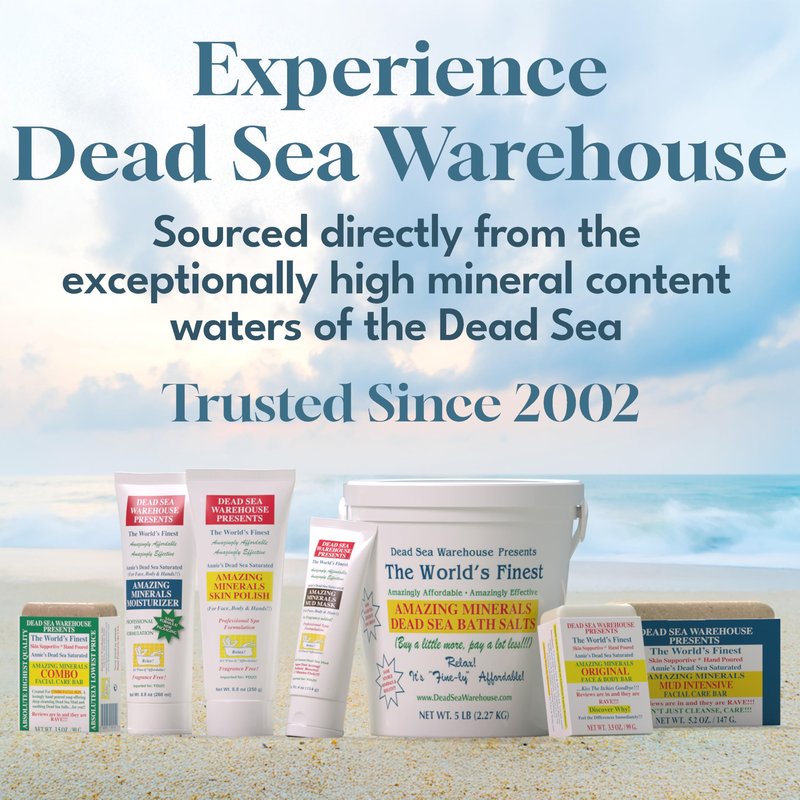 Dead Sea Warehouse - Dead Sea Salts for Soaking - 100% Dead Sea Mineral Bath Salts - Great for Soothing Muscles Aches, Relaxation, Alleviate Skin Issues - Unscented - 2 lbs - (2 Pack)