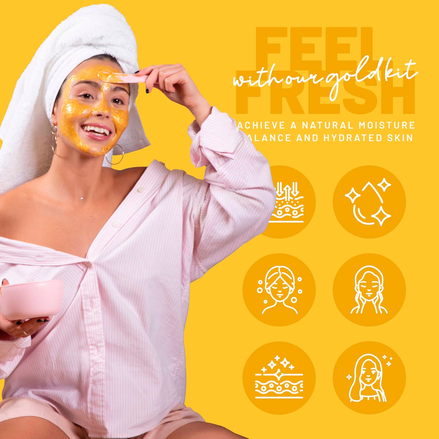 BRÜUN Peel-Off Jelly Mask Rubber Mask - 5 Treatments BHA AHA (Black Gold Salicylic AC, Red Gold Lactic AC, White Gold Glycolic AC, 24k Gold Mandelic AC, Hyaluronic AC) - 2 Packs of Each