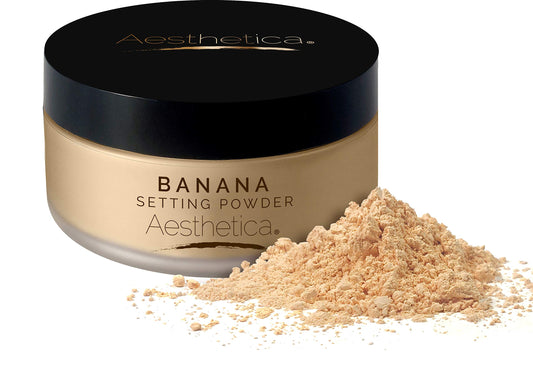 Aesthetica Setting Powder – Matte Finishing Makeup Loose Setting Powder – Flash Friendly Powder Foundation - Loose Face Powder Includes Velour Puff
