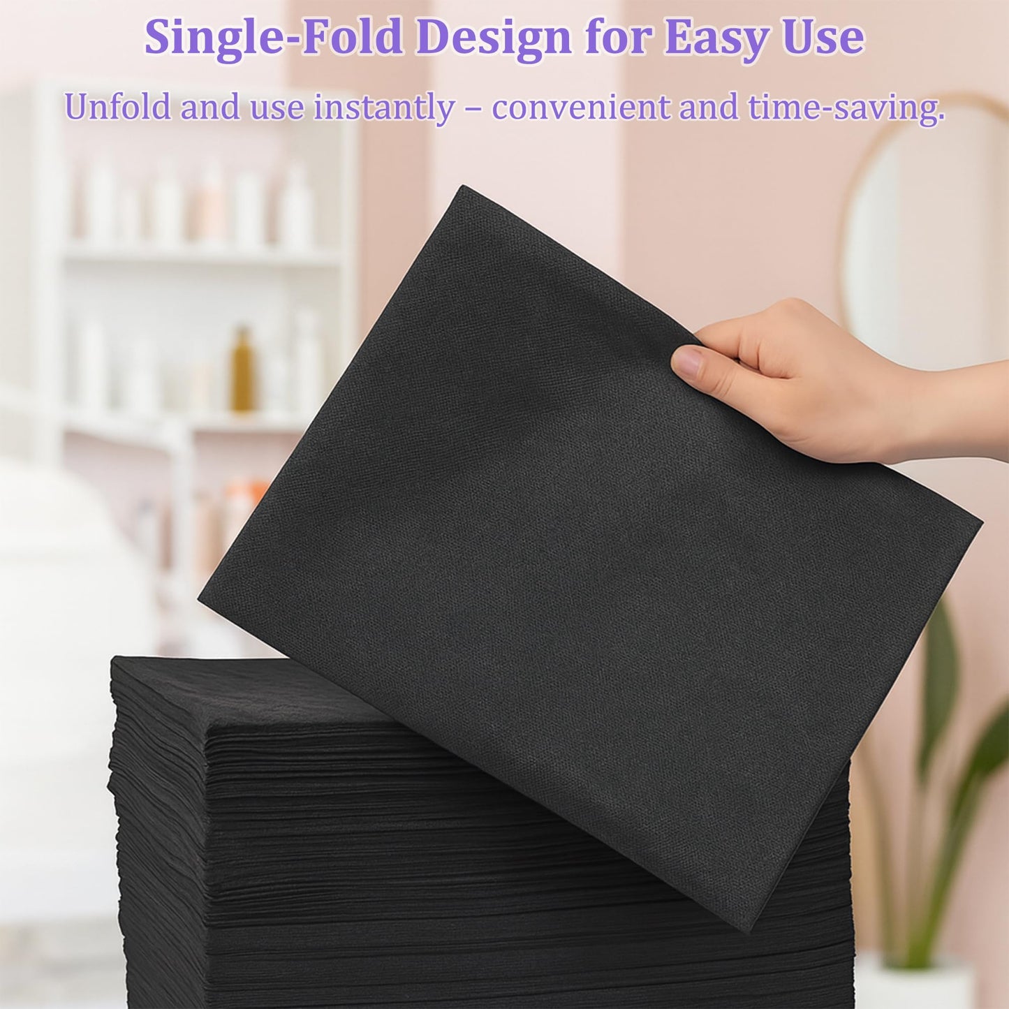 Celmuron 100 PCS Disposable Massage Table Sheets – Black 31.5'' × 79'' Non-Woven Spa Bed Covers, Soft & Breathable for Massage, Beauty, Tattoo