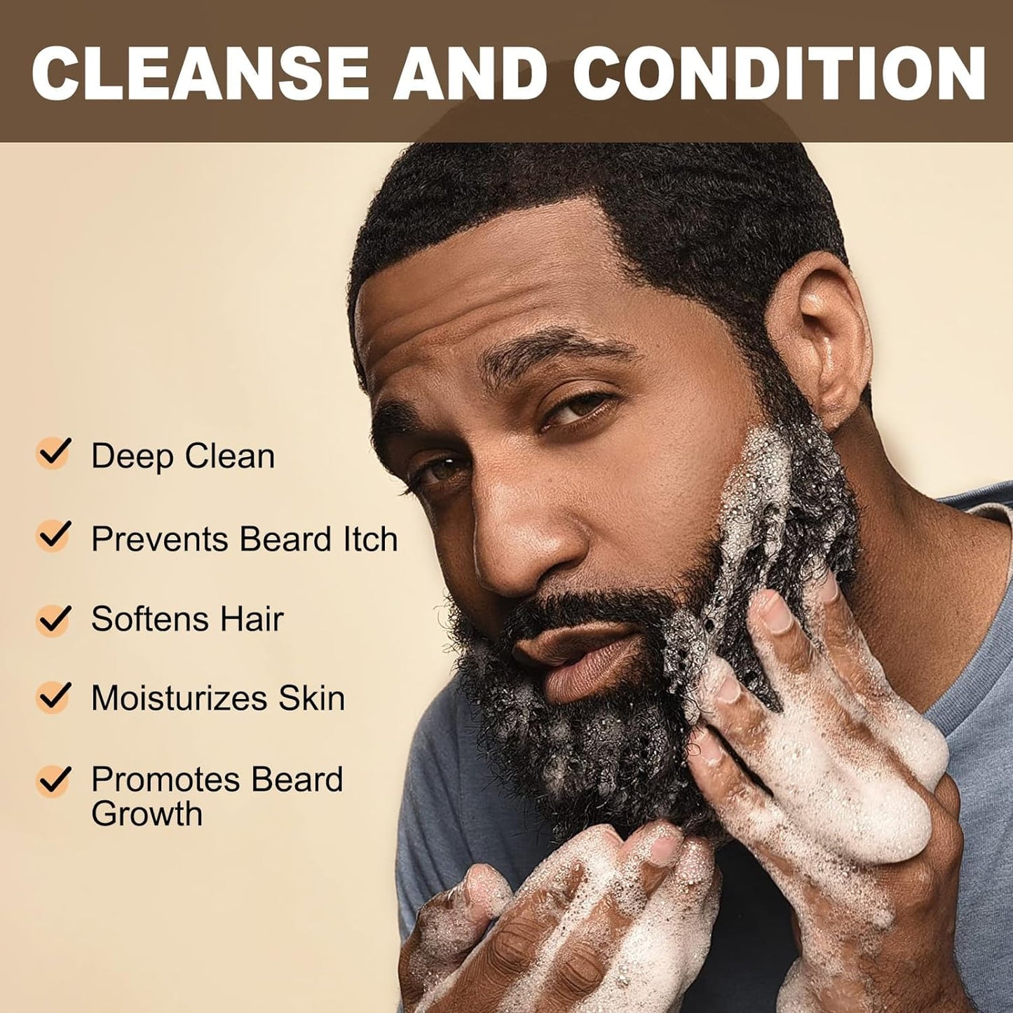 Beard Wash & Conditioner for Men | Organic Coconut & Aloe Formula - 6.7oz, Reduces Frizz & Softens Coarse Beards