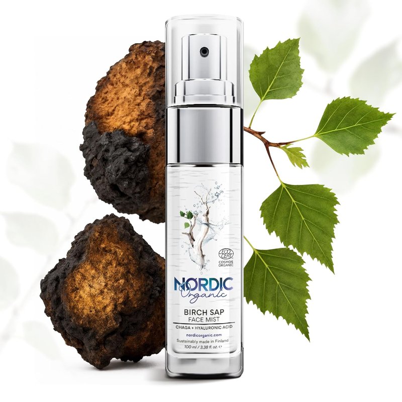 Birch Sap Face Mist - Organic Hydrating Mist with Hyaluronic Acid & Chaga Mushroom | Fragrance-Free, 3.38 oz (100 ml)