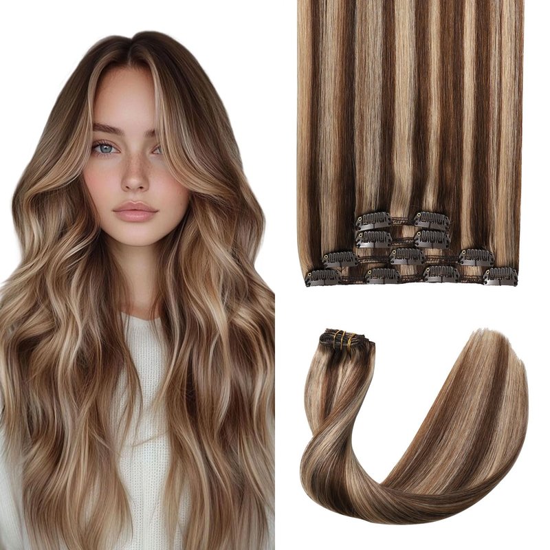 Sweetmet Air2.0 Clip in Hair Extensions Real Human Hair 20inch 4pcs Color #2 Dark Brown Remy Real Human Hair Extensions Clip ins 60g Thick Seamless Double Weft for Women（#2-20inch）