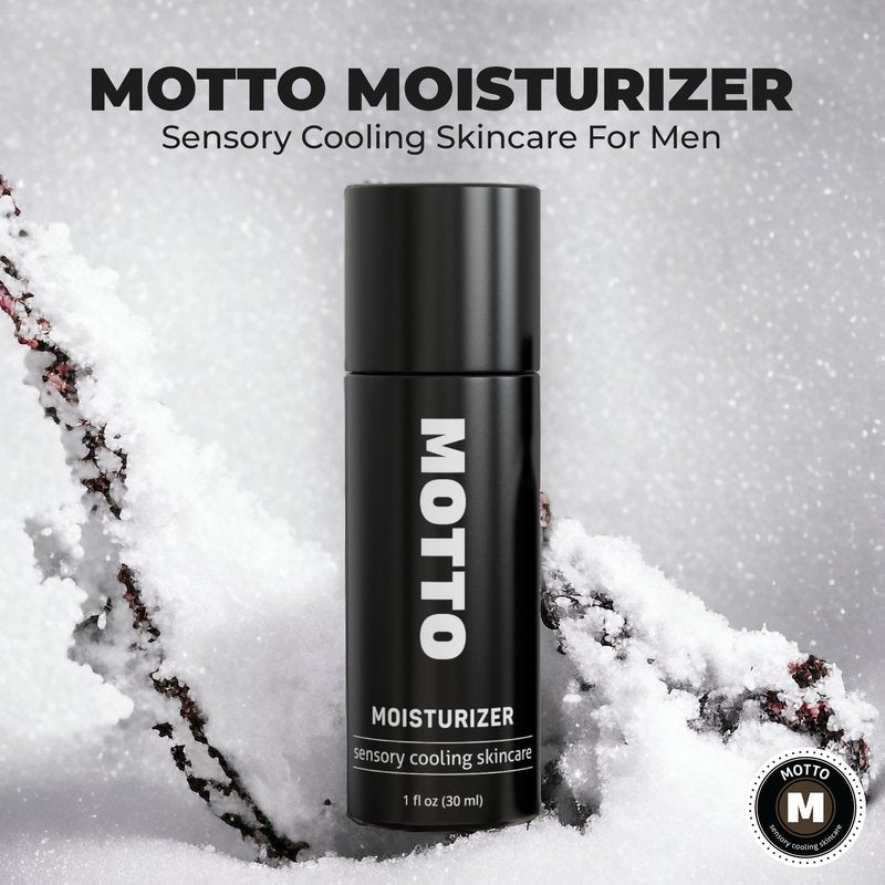 MOTTO Men's Face Moisturizer: "A Cold Plunge For Your Face". ICE COLD Hydrating Cream, Lightweight & Non-Greasy for Daily Use. Soothes & Cools Instantly.