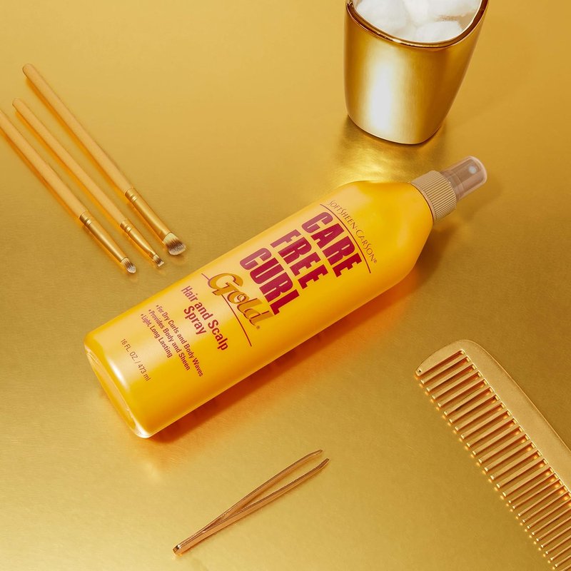 Care Free Curl Gold Hair & Scalp Spray - Moisturizing Formula | 16 Fl Oz