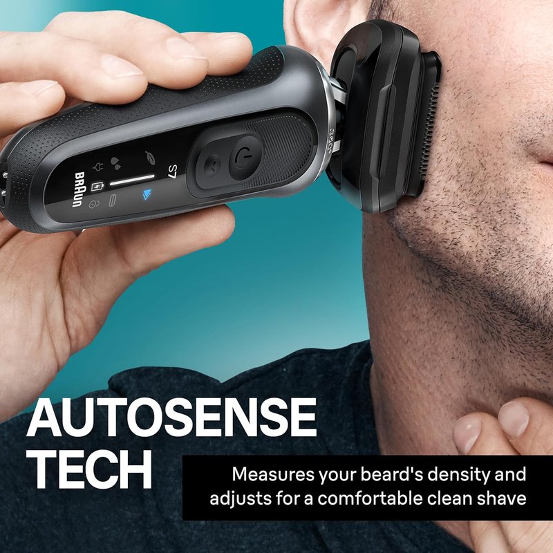 Braun Electric Shaver for Men - Series 7 7185cc | Waterproof Wet & Dry Shaving Kit with Beard Trimmer, 60 Min Runtime