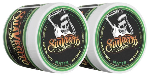 Suavecito Pomade Matte (Shine-Free) Formula 4 oz, 2 Pack - Medium Hold Hair Pomade For Men - Low Shine Matte Hair Paste For Natural Texture Hairstyles