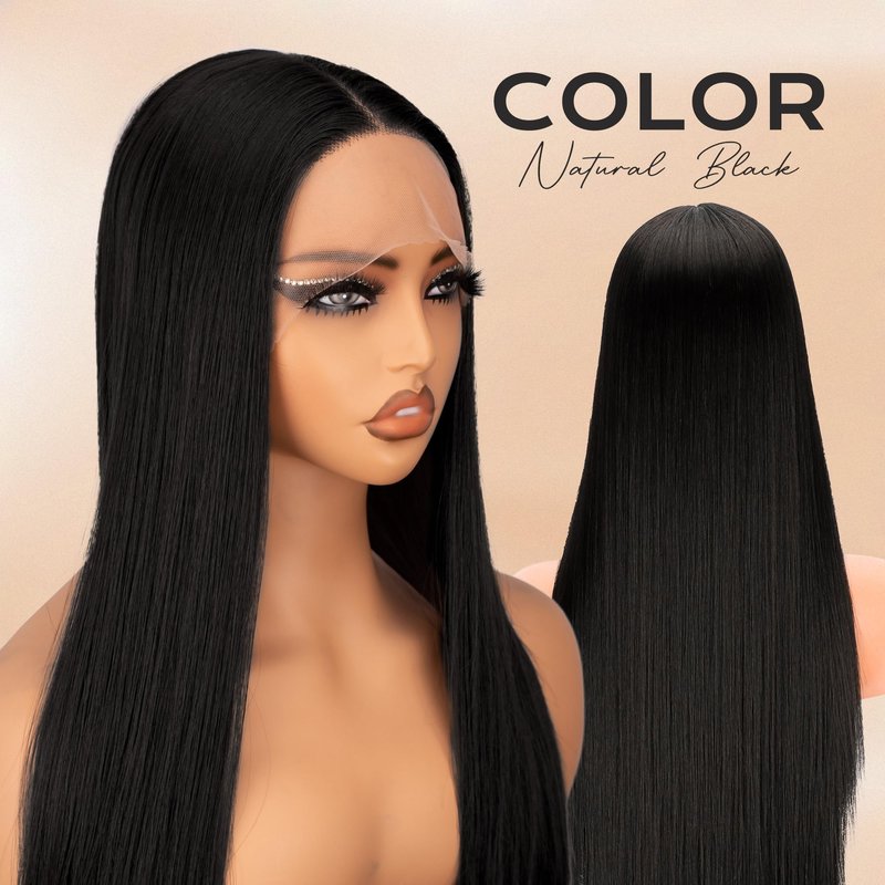 BLL Pink Wig Synthetic Lace Front Wig Pre Plucked Straight Glueless Wigs 30 Inch T-Part Lace Cosplay Wigs For Women (Pink, 30 Inch)