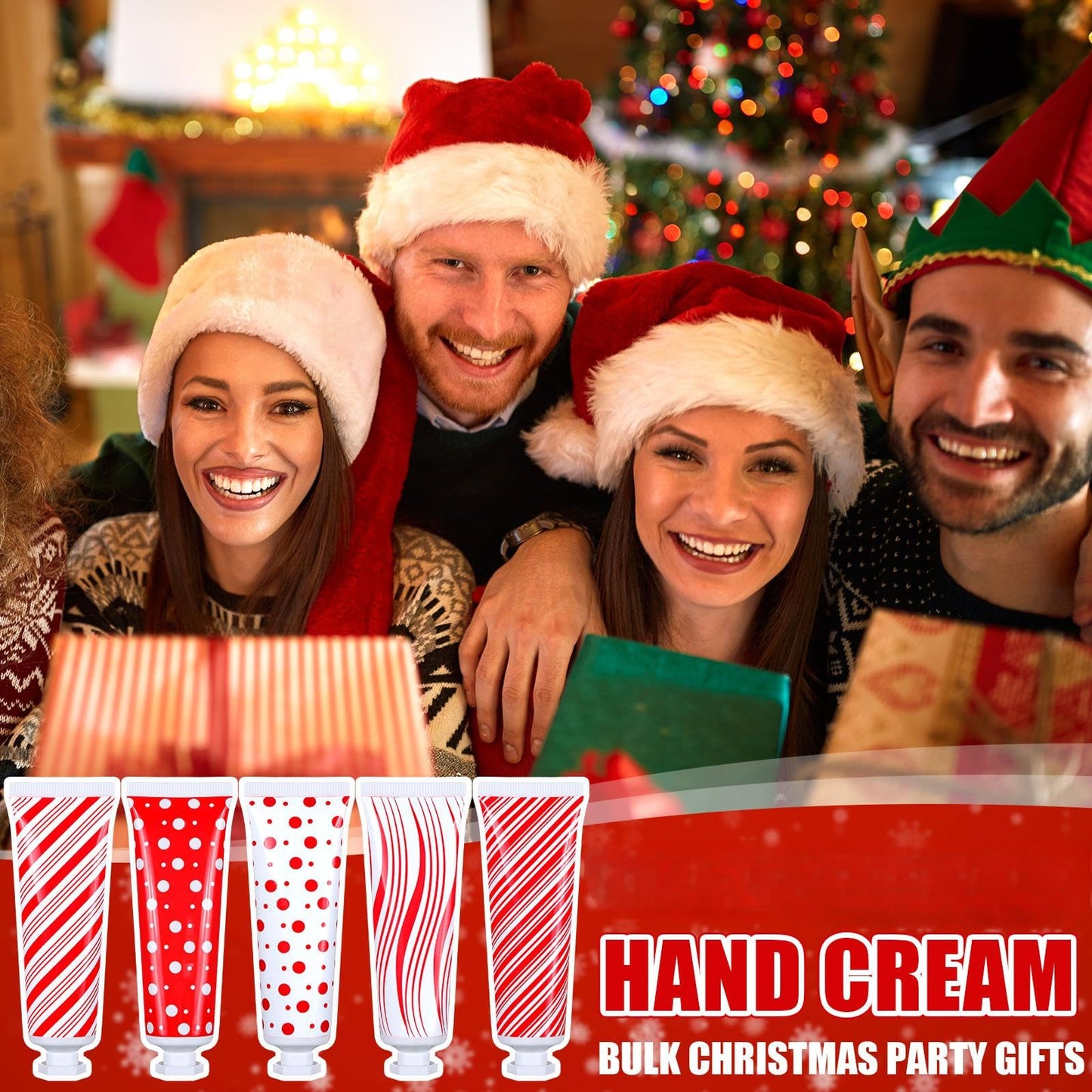 Dansib 30 Pcs Christmas Hand Cream Bulk Mini Hand Lotion Candy Cane Scented Peppermint Lotion Christmas Stocking Stuffers Bulk Holiday Gifts Employee Staff Teacher Appreciation Gifts for Coworkers