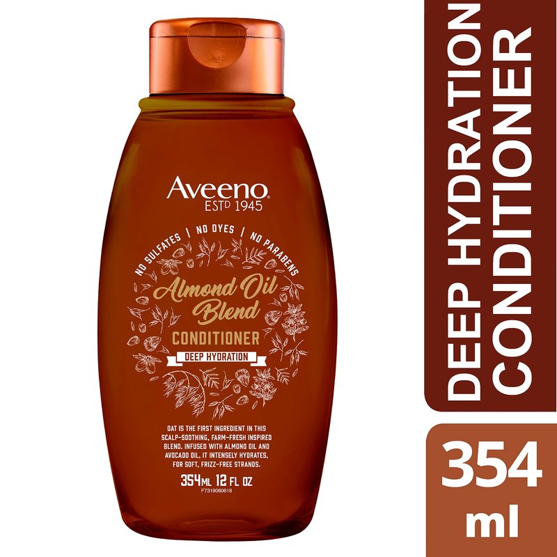 Almond Oil Blend Sulfate-Free Conditioner with Avocado Oil for Intense Hydration, Deep Moisturizing Conditioner for Thick, Curly, Frizzy or Coarse Hair, Paraben & Dye-Free, 12 Fl Oz
