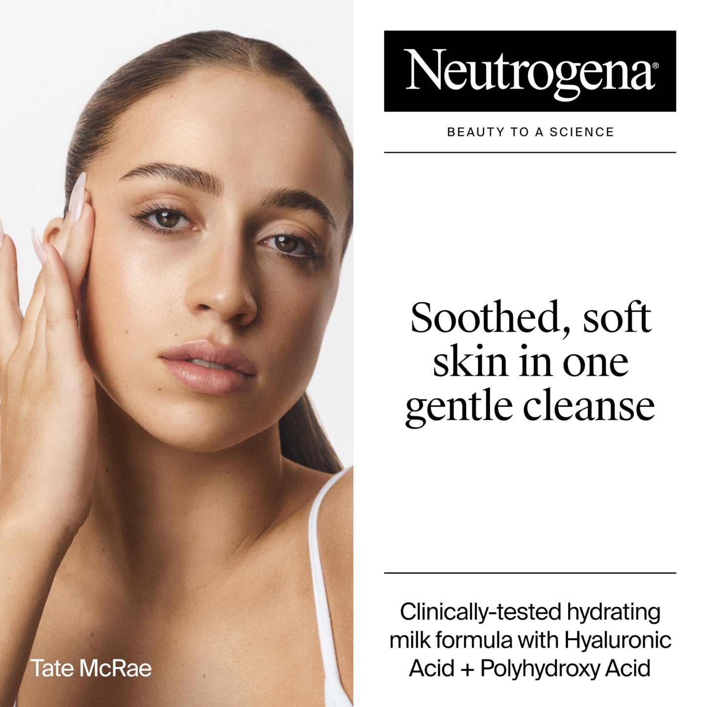 Neutrogena Hydro Boost Face Wash Soothing Milk Cleanser, Fragrance Free Hydrating Facial Cleanser With Hyaluronic Acid, Sensitive Skin Face Wash & Makeup Remover, 7.8 Fl Oz