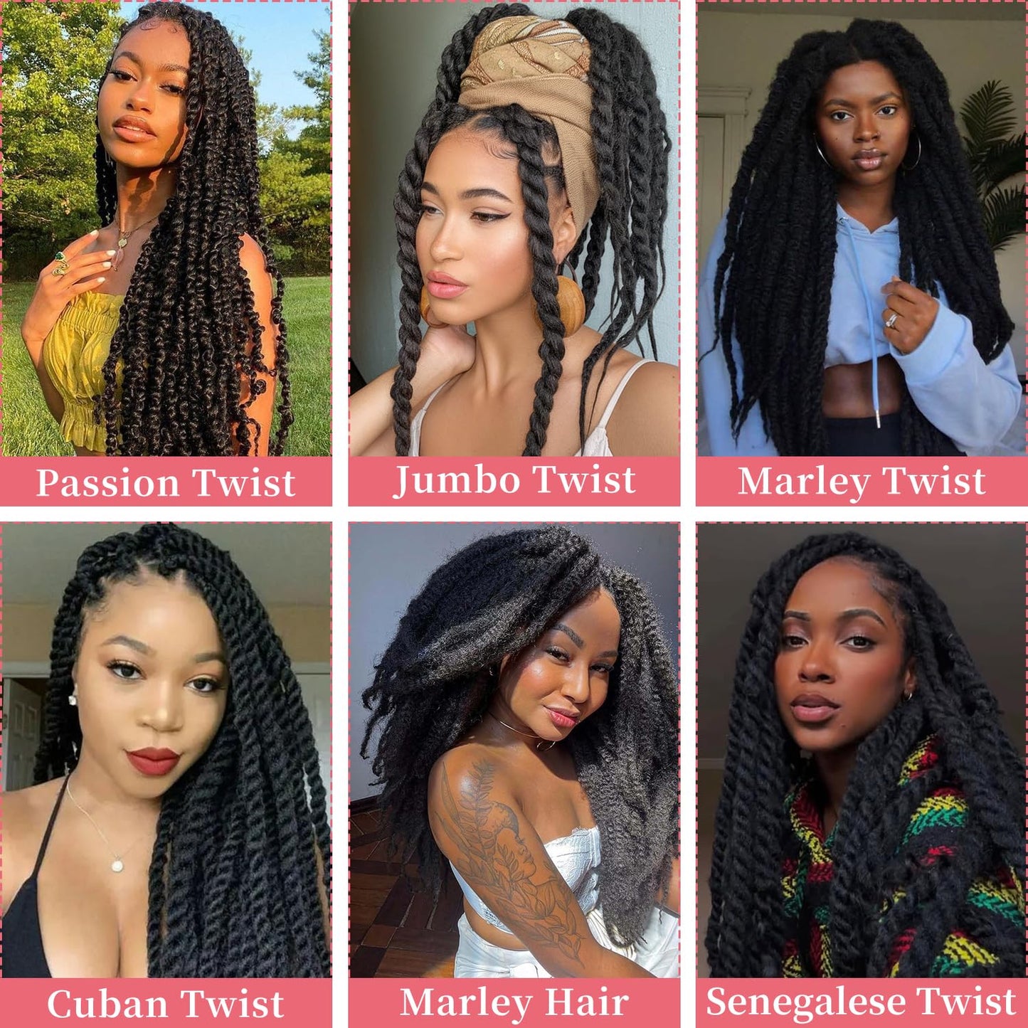 Marley Twist Braiding Hair-18Inch 8packs Cuban Twist Hair Soft Marley Hair for Black Women(1B, 18 Inch (Pack of 8))