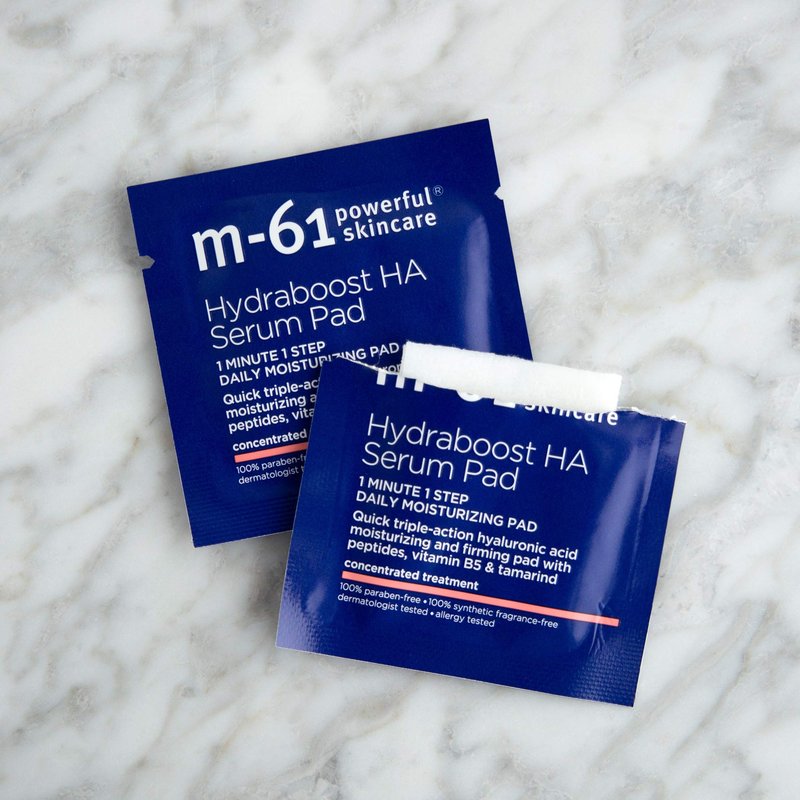 m-61 Hydraboost HA Serum Pad | Hyaluronic Acid Serum Pads to Firm and Moisturize Up to 48 Hours. Dermatologist Tested. Fragrance Free. For All Skin Types. Individually Wrapped - 10 Units