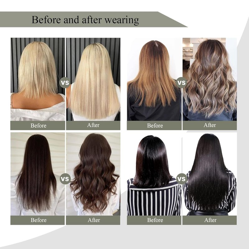 Tape In Hair Extensions - 100% Real Human Hair, Straight Dark Brown - 20 Inch, 50g, Seamless Weft for Women