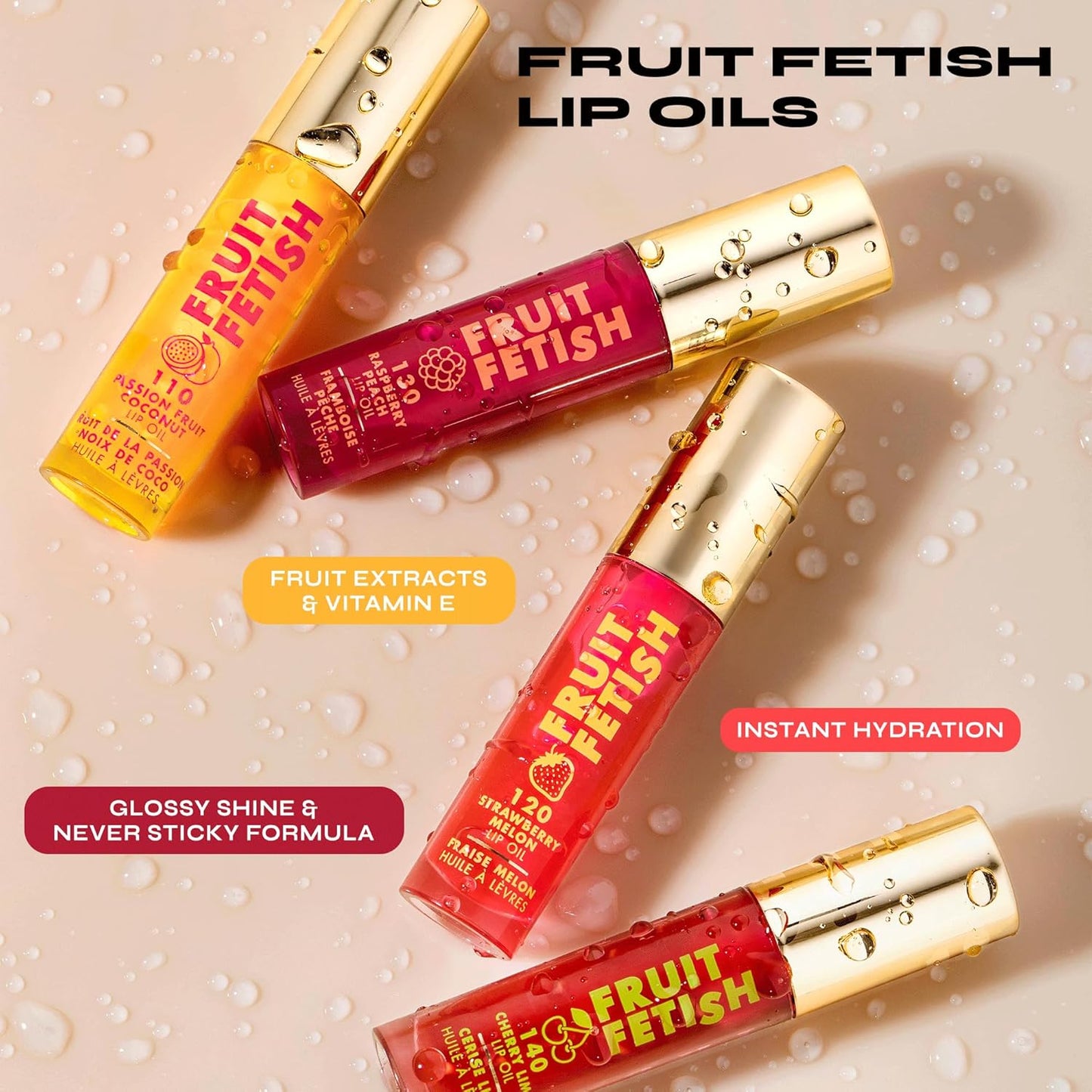 Milani Fruit Fetish Lip Oil - Tinted Hydrating Lip Gloss with Vitamin E | Strawberry Melon, 0.14 oz